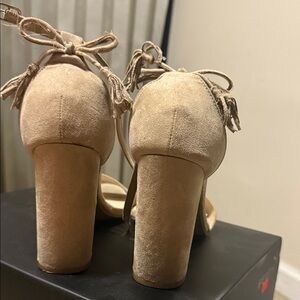 Wild Diva Tan Suede Block Heels